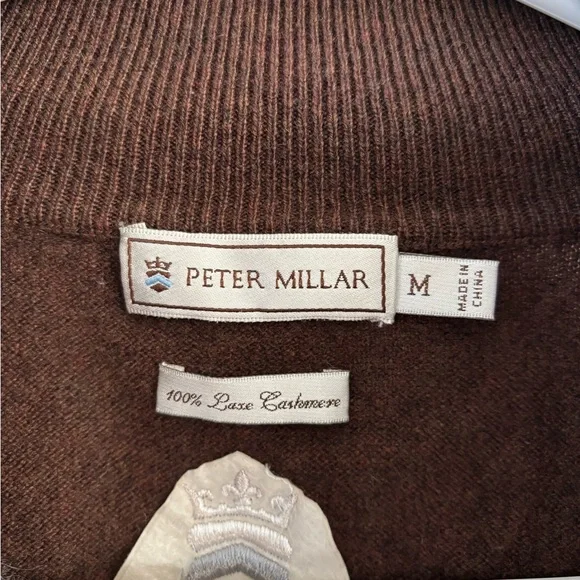 Peter Millar Men's Argyle Zip-Up Cashmere Sweater - Brown and Orange